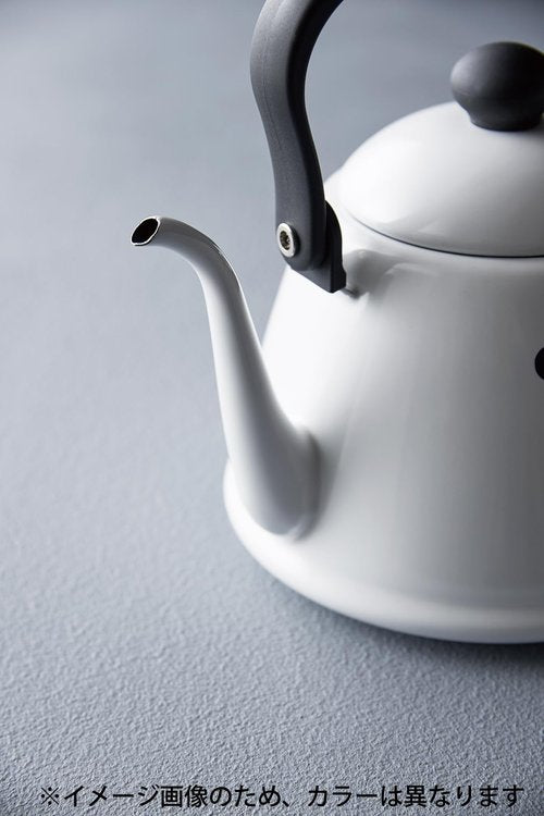 Nodahoro Drip Kettle, 0.6 gal (2 L), Enameled Gas Fire/Induction Compatible, Thin Mouth, Made in Japan, Olive DK-200OL
