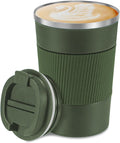 Skiennix Insulated Stainless Steel Coffee Tumbler - Reusable Travel Mug, BPA Free, 17 oz, Olive