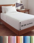 Skiennix Extra Deep Twin XL Sheet Set - 4-Piece Breathable Cooling Bedding - Soft, Wrinkle-Free White