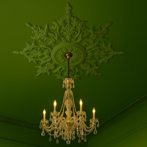 Nuanchu 32.7'' Large PU Ceiling Medallion Combination Decorative 2.36'' ID French Style Chandelier Base Ceiling Medallion for Light Fixtures Victorian Rosette Light Covers for Chandeliers(Stylish)
