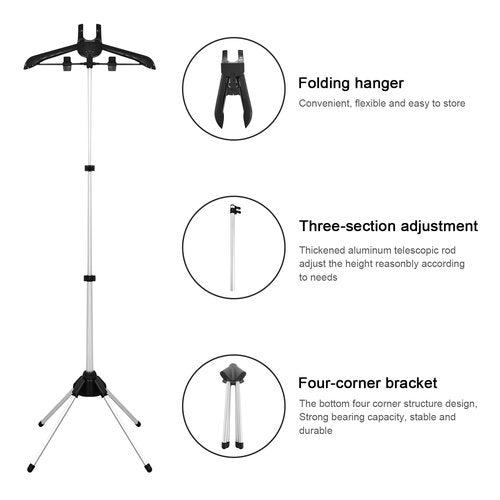 Clothes Steamer Rack Stand with Ironing Glove - Portable Steamer Hanger for Wrinkle Removal, Garment Steamer Rack with Handheld Ironing Pad Board for Quick Clothing & Fabric Steaming