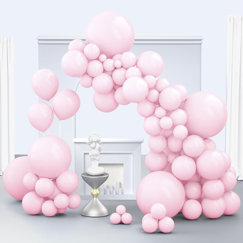 Pastel Pink Balloons by [Brand Name] - 150-Piece Pack in Various Sizes for Stunning Birthday Decorations