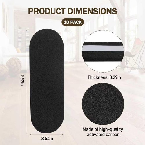 Ceiling Fan Filters | Ceiling Fan Filters for Blades, Activated Carbon Ceiling Fan Filters, Easy Stick on the Top of the Ceiling Fan Blades (10-Count)