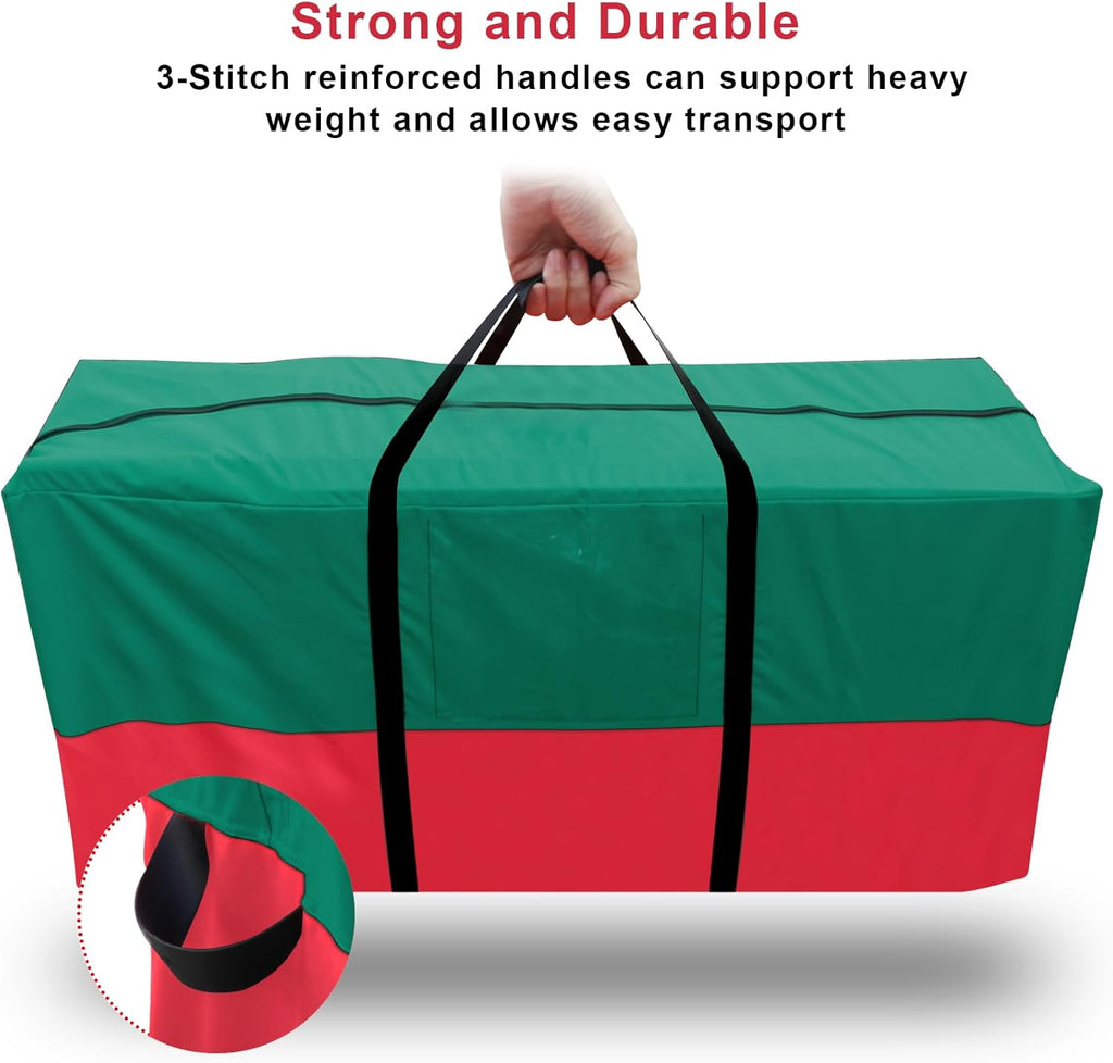 Skiennix Christmas Tree Bag - Heavy Duty 600D Oxford Material for 8 Ft Trees | Dampproof Storage with Reinforced Handles & Dual Zipper