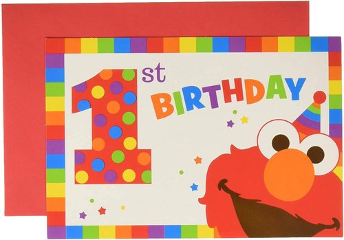 Sesame Street "Elmo Turns One" Postcard Invitation. 8ct, Multicolor, 4 1/4" x 6 1/4" (491835)