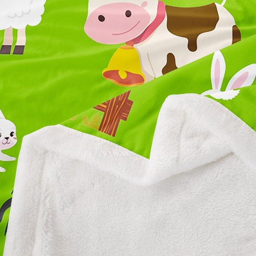 Feelyou Kids Farmhouse Fleece Blankets Children Boys Girls Cartoon Animal Print Throw Blanket Lovely Rabbits Sheep Horse Blanket Luxury Soft for Chair Office Plush Blankets 30"x40"