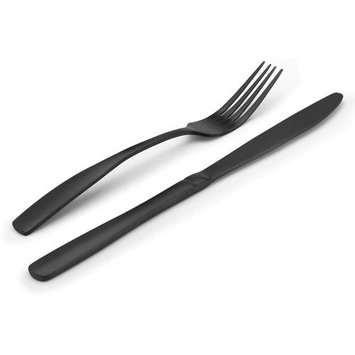 Matte Black Silverware Set, Bysta 40-Piece Stainless Steel Flatware Set, Kitchen Utensil Set Service for 8, Tableware Cutlery Set for Home and Restaurant, Satin Finish, Dishwasher Safe