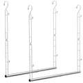 Supforce Hanging Closet Rod Stainless Steel, 2 Pack Adjustable Height & Width Closet Rod Extender, Space-Saving Closet Hanging Storage Organizer，Load up to 88LB
