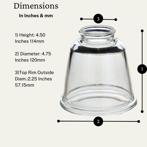 LIGHTACCENTS Clear Glass Ceiling Fan Light Covers – Replacement Lamp Shades for Ceiling Fixtures – Fan Light Globes for LED or Incandescent Bulbs – 4-Pack Clear Dome Set