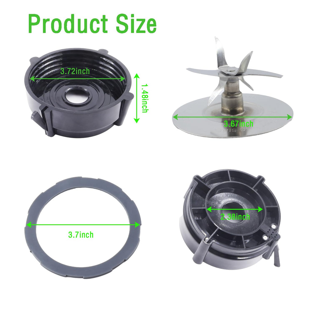 BRAVER LEMON Replacement Blade Kit for Oster Pro 1200 Blender Includes Stainless Steel Cutter Blade, Jar Base Bottom Cap, and 2 Silicone Rubber Gaskets Compatible with Oster Pro 1200 Blender Parts