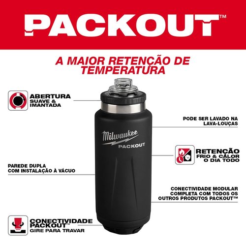 Milwaukee Packout 1064 Ml Thermos (Black) - 48-22-8397B