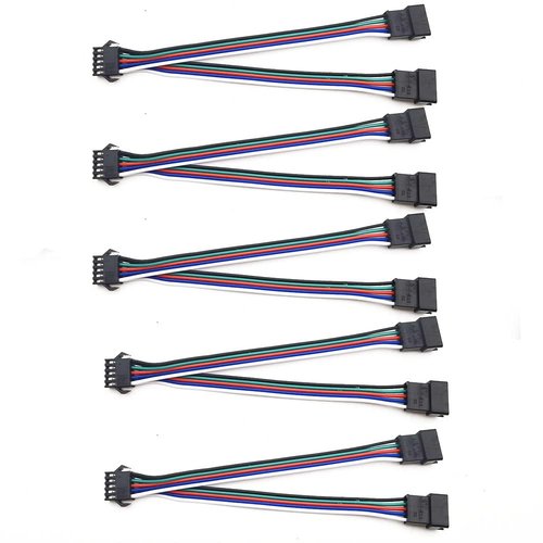 5pcs 15cm 5pin SM Splitter JST Connector 1 to 2 Male and Female for 5050/3528 RGBW LED Strip