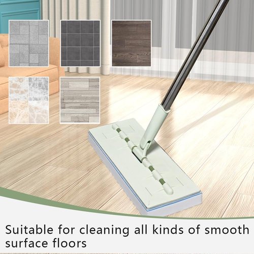 Magic Sponge | 60" Adjustable Mop with Flexible 13" Flat Head & Microfiber Pad for Effortless Cleaning