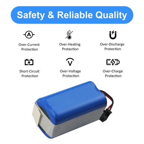 14.4V Replacement Battery for Ionvac SmartClean 2000, Robovac 7687 7688 V4 7997 Coredy R750-1600Pa, X586 X500 Simum 7 T8 V300 Robot Vacuum Battery for ionvac Replacement parts SUN-INTE-172 2600mAh