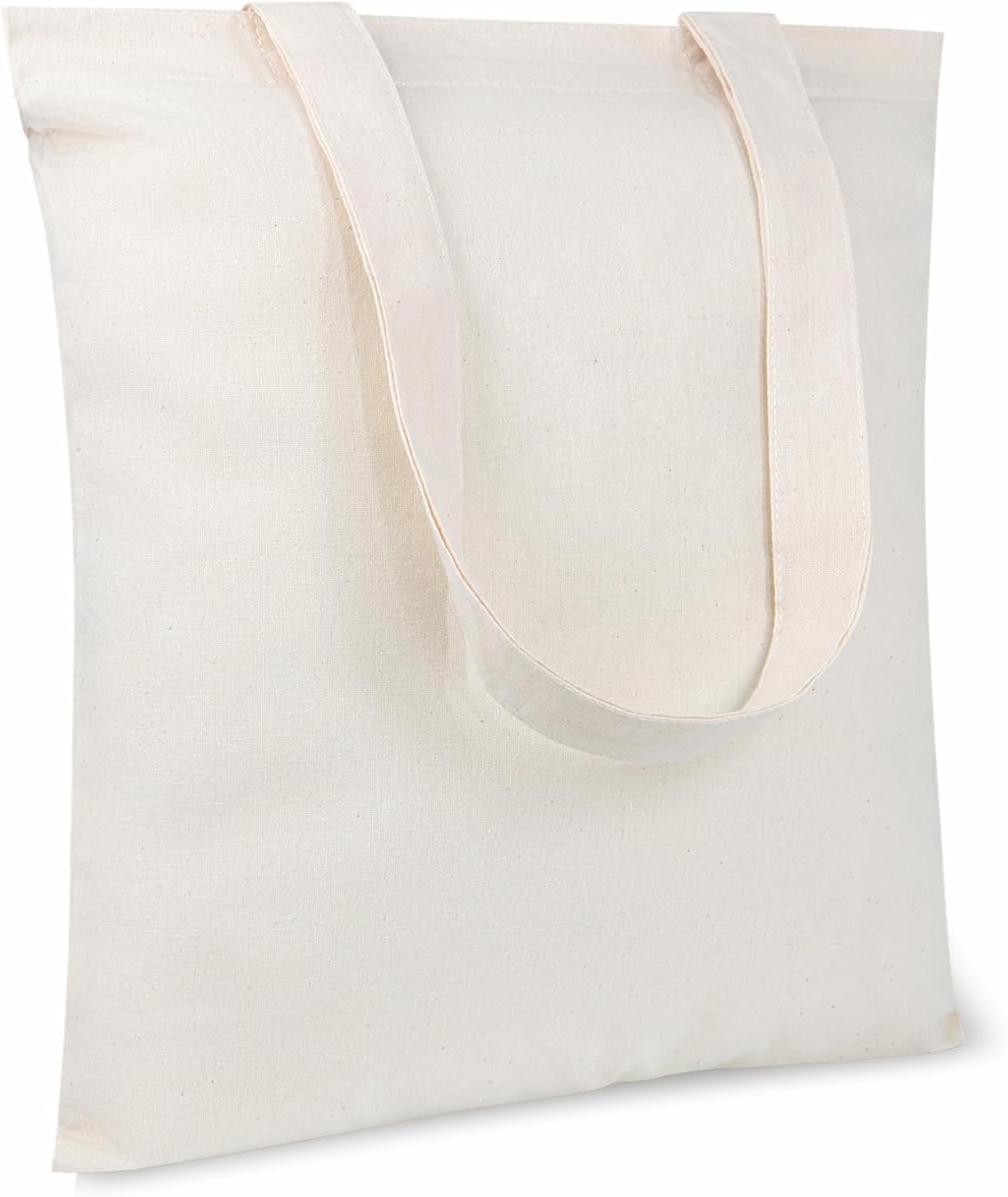 TOPDesign 11.8"x13" Cotton Tote Bags - 10-Pack Lightweight Reusable Grocery Bags for DIY & Promotions