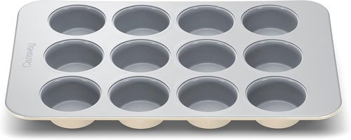 Caraway Non-Stick Ceramic Muffin Pan - 12-Cup Design with Naturally Slick Coating - Non-Toxic & PTFE Free - Ideal for Cupcakes & Muffins - Cream Color