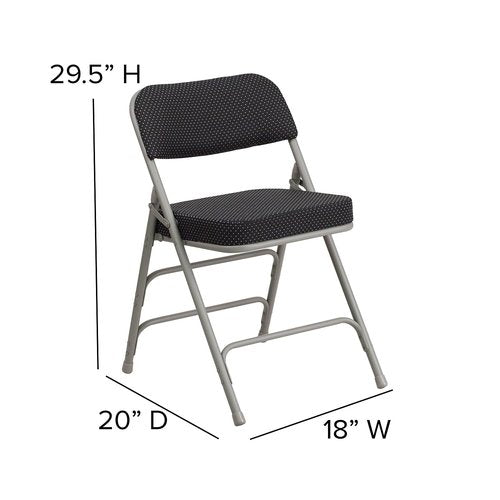 Flash Furniture Hercules Series Premium Curved Triple Braced & Double Hinged Burgundy Fabric Metal Folding Chair