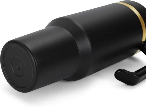 Makerflo 40 oz Gold Electroplated Black Tumbler - Customizable with Lid & Straw, Ideal for Crafting | Pack of 25
