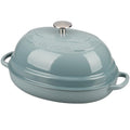 EDGING CASTING Enameled Oval Cast Iron Dutch Oven Pot with Lid, Bread Dutch Oven for Sourdough Bread Baking, Dutch Oven Bread, Bread Oven, 6QT, Seasalt