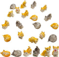 Exasinine Miniature Cat Figurines - 18 Cute Kittens for Fairy Gardens & DIY Terrarium Decor