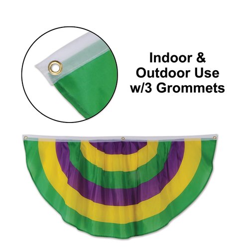 Beistle Mardi Gras Polyester Fabric Bunting Banner