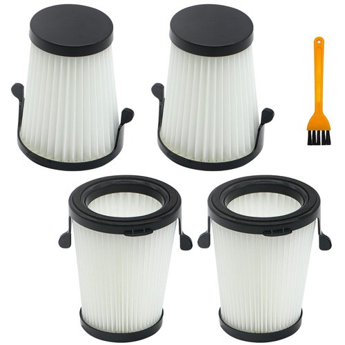 Aolleteau 4 Pack HEPA Vacuum Filters Compatible with Milwaukee M12 Compact Vacuum 0850-20, Compare to part# 49-90-1950, Including 4 Pack HEPA Filters & 1 Pack Brush
