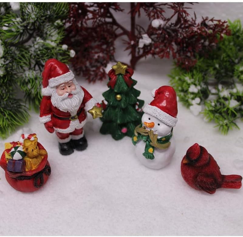 Regine Switzerland Christmas Miniature Figurines - Small Resin Santa Claus Ornaments for Holiday Decor