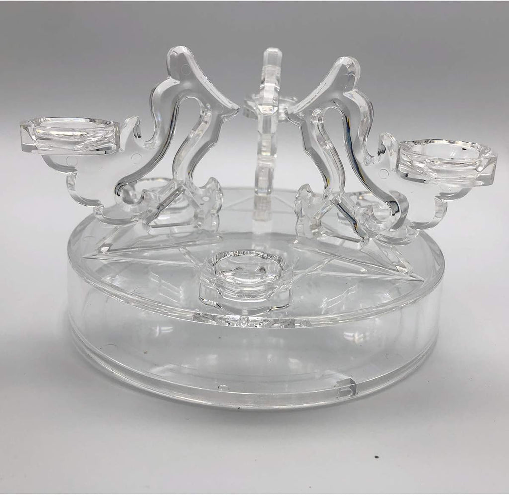 Skiennix Acrylic Crystal Ball Display Stand - Transparent Glass Holder for 7 Sphere Ornaments