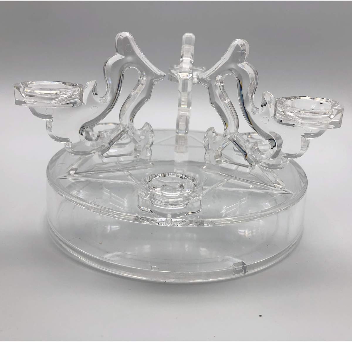 Skiennix Acrylic Crystal Ball Display Stand - Transparent Glass Holder for 7 Sphere Ornaments
