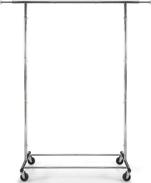 HOME IT Clothes Rack - Heavy Duty Chrome Adjustable Garment Rack | 200 LBS Capacity, Collapsible Design