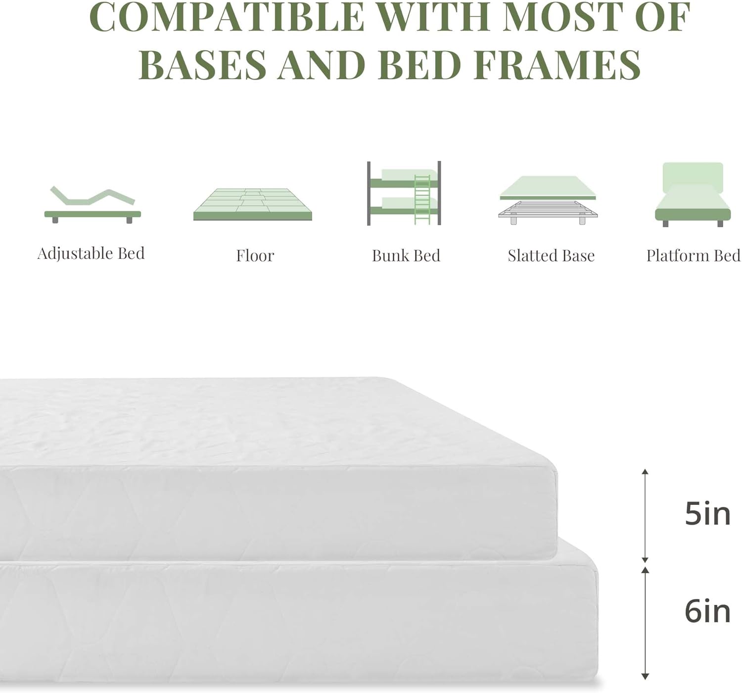 Skiennix 6-Inch Twin Size Memory Foam Mattress - Medium Firm Support, Pressure Relief, CertiPUR-US Certified