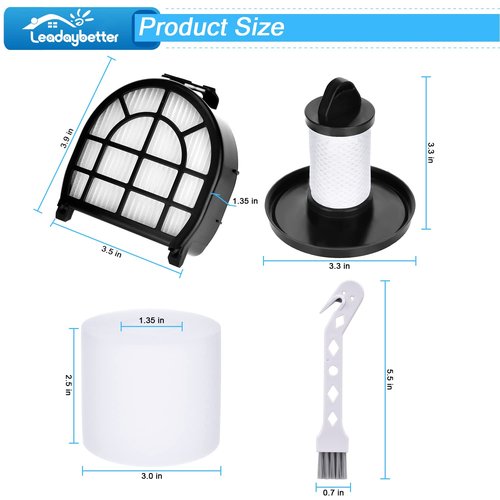 Leadaybetter Filter Replacement for Shark LZ600 LZ601 LZ602 LZ602C APEX UpLight Lift-Away DuoClean Vacuum Cleaner, 2 Post HEPA & 2 Pre Motor Filters 4 Foam Filters, Part # XHFFC600 & XFFLZ600