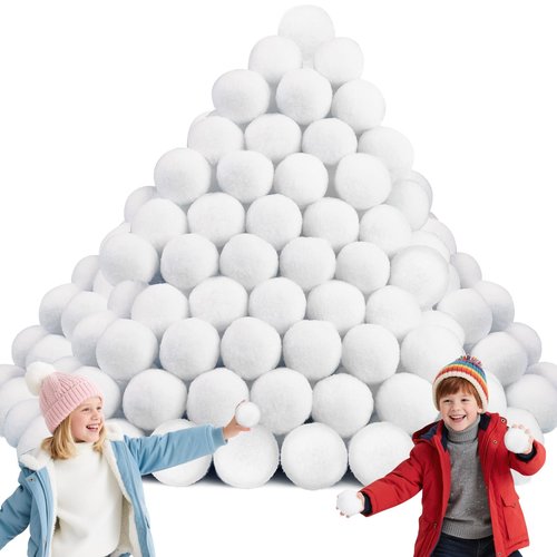 Christmas Decorations Indoor, 120 PCS 2 Inch Fake Snowballs for Kids Indoor Fight Set Game for Family Party, New Years Eve Party Supplies 2026 for Grandkids Kids Adults Fun School Carnival Holiday