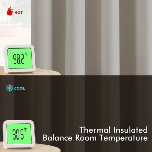 MIULEE Natural Blackout Curtains - Thermal Insulated Room Darkening Drapes | 72-Inch, 2 Panels, Noise Reduction