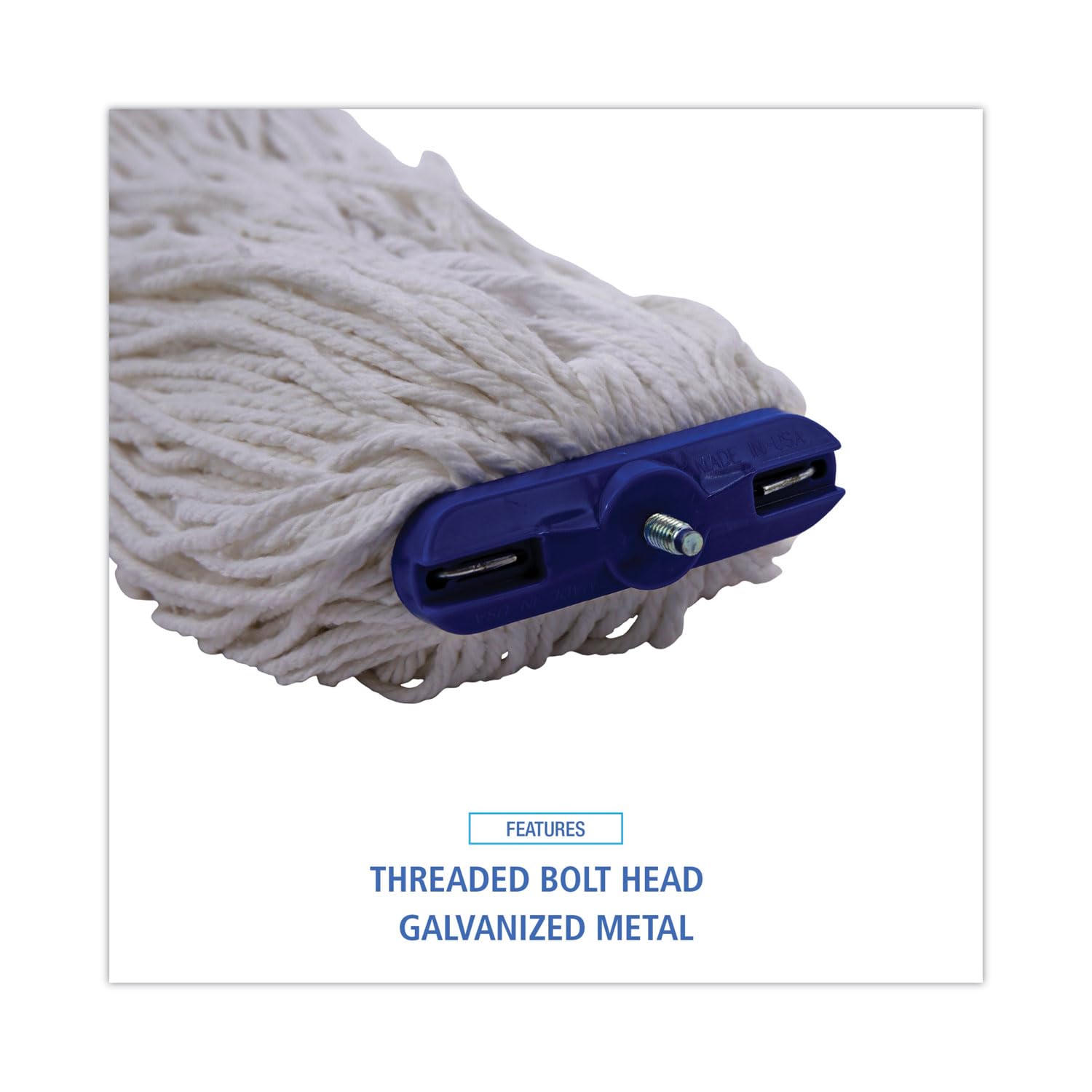 Boardwalk UNS 716R Cut-End Lie-Flat Wet Mop Head, Rayon, 16oz, White (Pack of 12)