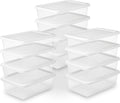 Sterilite 12 Quart Storage Box - 12 Pack Clear Plastic Totes with Secure Snapping Lids for Organization