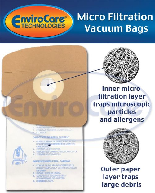 EnviroCare Replacement Micro Filtration Vacuum Cleaner Dust Bags made to fit Eureka Style MM Eureka Mighty Mite 3670 and 3680 Series Canisters 3 pack