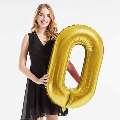 Gold Foil 40-Inch Jumbo Number 80 Balloons - Helium Birthday Decorations for 80th Party