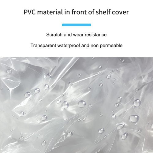 ZYSUOR Shelf Cover for Wire Shelving Unit, Dustproof Waterproof UV Resistant Storage Protector with Transparent Front Panel, Fits 48" L x 24" D x 72" H (Cover Only)