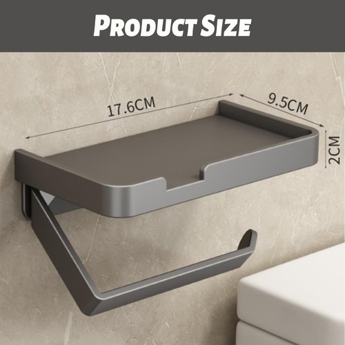Self Adhesive Toilet Paper Holder Wall Mount,Rv Toilet Paper Holder Adhesive for Bathroom (Metal Grey)