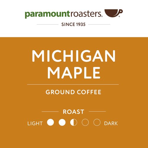Paramount Roasters Michigan Maple Coffee, 12oz Ground | Medium Roast Arabica Coffee | Roasted in Michigan by Paramount Coffee Company
