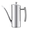 KSENDALO Stainless Steel Olive Oil Dispenser - 24oz/700mL Leakproof Oil Bottle, Premium One-Piece Design with Long Narrow Spout, Vertical Handle Kitchen Cruet for Precision Pouring