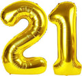 Gold Number 21 Balloon - 40 Inch Golden Birthday Decoration for 21st Celebration | Party Supplies