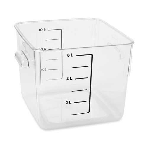 Rubbermaid Commercial Products Space Saving Square Food Storage Container 6 Quart Clear for Kitchen/Sous Vide/Meal Prep
