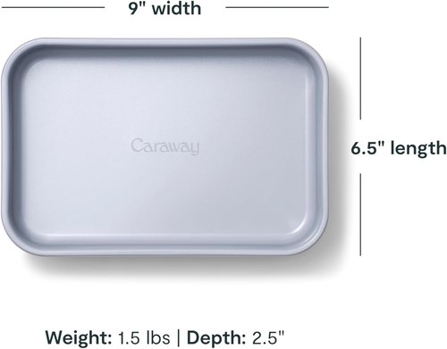 Caraway Nonstick Baking Pan Duo - 9” x 6.5” Deep Ceramic Pan, Non-Toxic & PTFE Free - Ideal for Casseroles & Lasagna - Cream