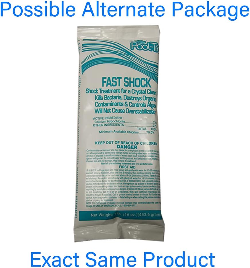 Rx Clear Mega Shock - 73% Calcium Hypochlorite Pool Sanitizer & Algaecide | 1 lb Bag