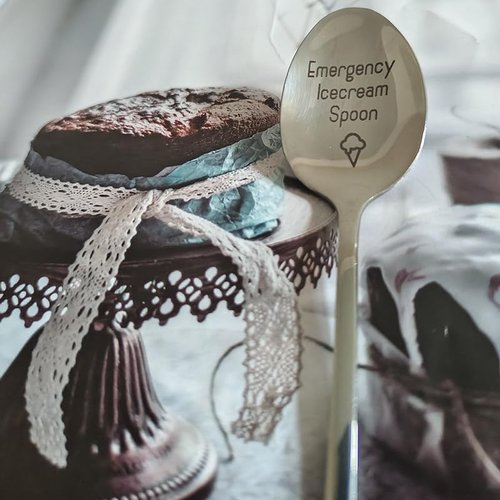 Emergency Ice Cream Spoon Gifts for Men Women Christmas Birthday Gifts for Ice Cream Lovers Coworker Friend Ice Cream Gift Spoons for Husband Mom Funny Ice Cream Spoon Gift