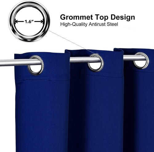 ChrisDowa Blackout Curtains - Thermal Insulated Room Darkening Panels | Royal Blue, 52 x 102 Inches