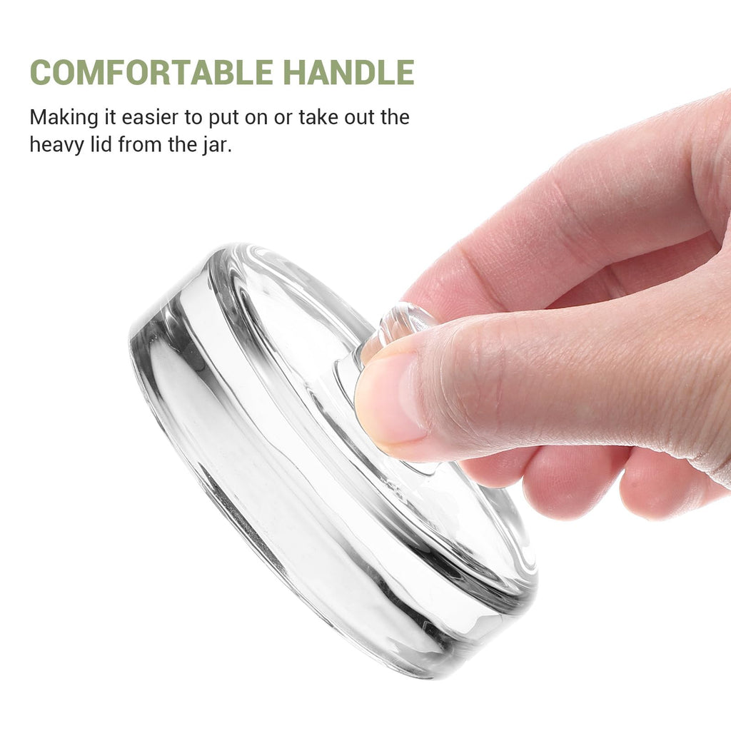 PRETYZOOM Glass Fermenting Weight for Wide Mouth Mason Jar, Heavy Glass Lid for Storage, 2.75 X 1.18 Inch, Silver