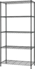 FDW Wire Shelving Unit - 5-Tier Adjustable Metal Rack | Strong Steel for Kitchen, Garage & Pantry - Black 14" D x 36" W x 72" H